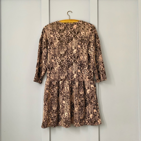 Zara | S | Snakeskin Style Babydoll Dress - Picture 3 of 4